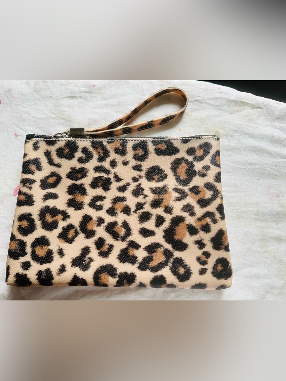 Gianni Chiarini Gum Leopard Print Wristlet Clutch - Beige and Black